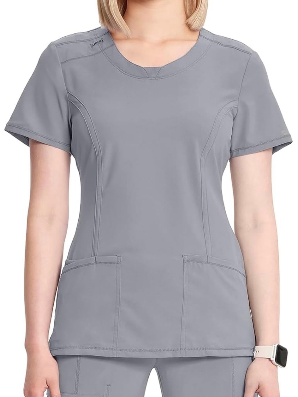 Women’s Cherokee Infinity Gray Scrub Top - Lightweight Professional